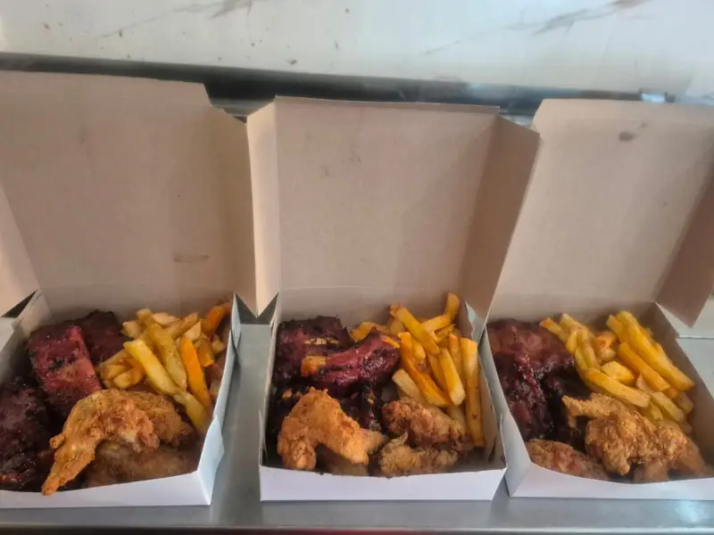 Takeaway combos with ribs, fried wings and chips